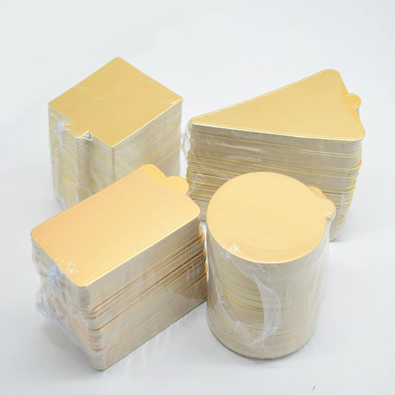 골든 무스 케이크 보드 미니 판지 베이스, 원형 사각형 또는 직사각형 케이크 플레이트, 컵케이크 디저트 디스플레이 트레이, 100 개 