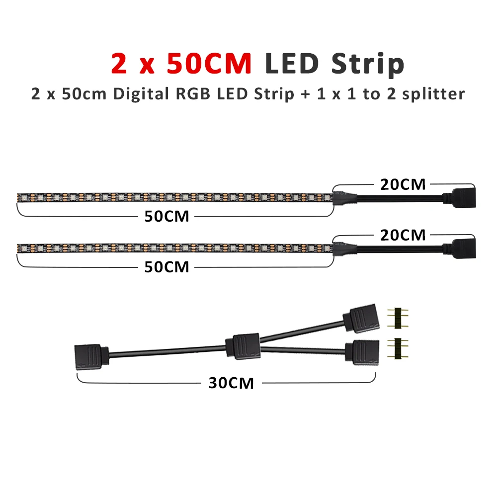 ตัวเลือกสินค้า แถบไฟ LED ARGB ปรับสีได้ ตกแต่ง PC