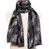 New Men Scarf Black Long Jacquard Paisley 100% Silk Scarf Autumn Winter Casual Retro Business Suit Shirt Shawl Scarf Barry.Wang