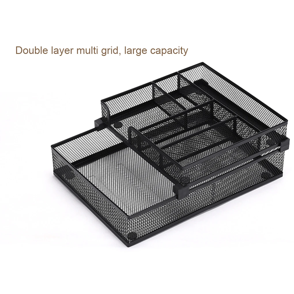 실용적인 데스크탑 서랍 액세서리, 슬라이딩 서랍 2 개 및 하단 미끄럼 방지 패드, 더 안정적