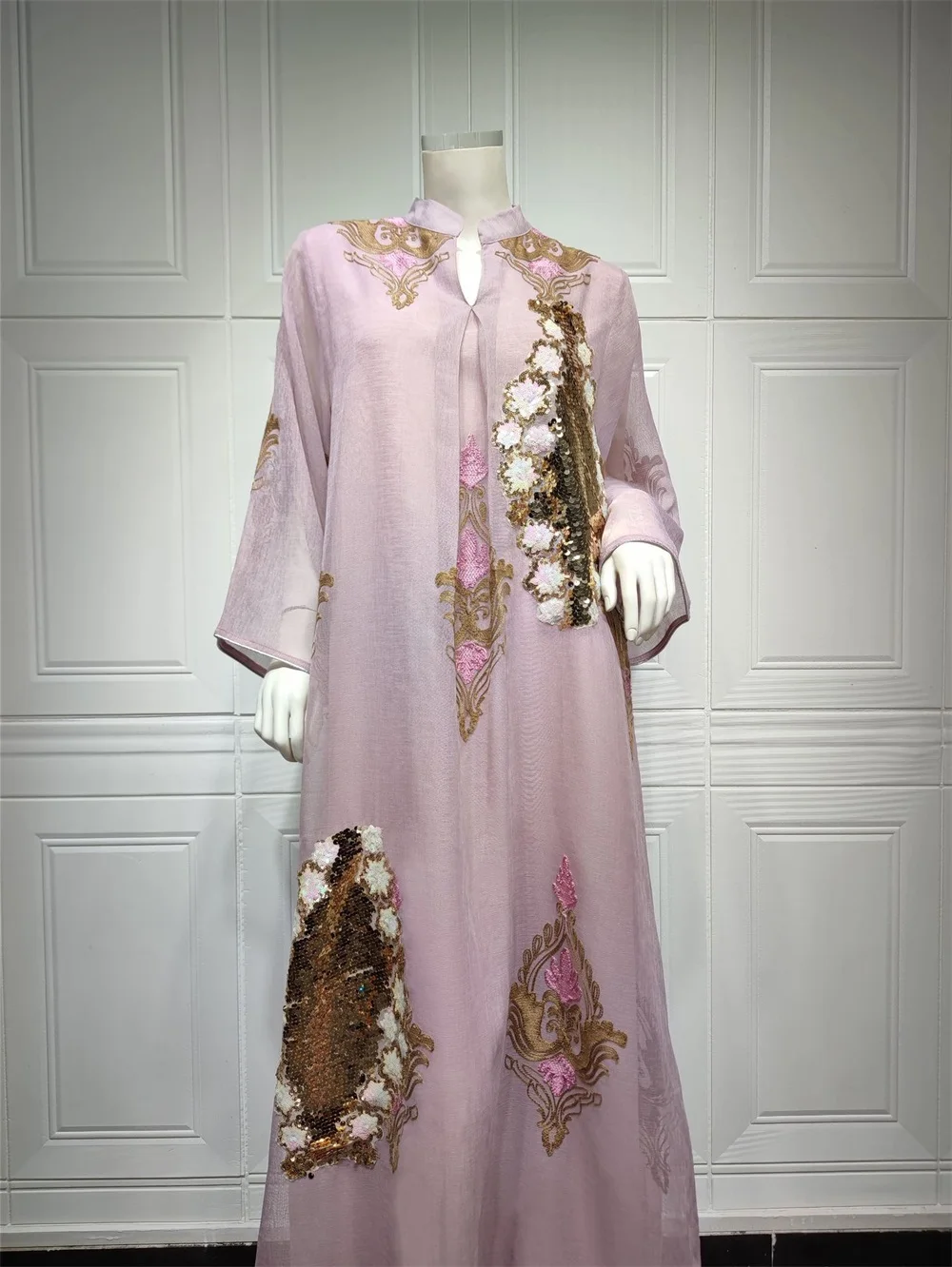 Long Dresses For Women Muslim Abayat Sequins Embroidered Casual Loose Ladies Dress Moroccan Kaftan 2022 Jalabiya Robe