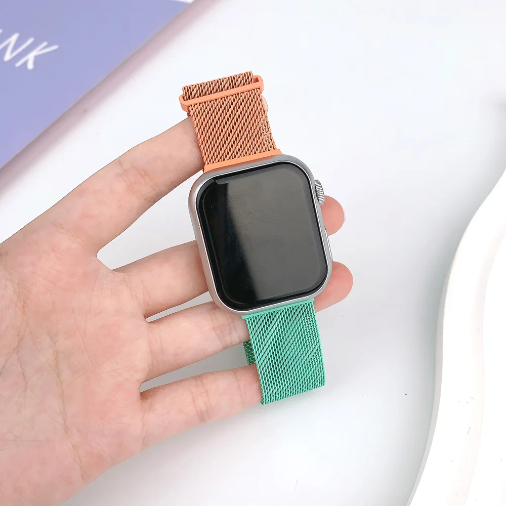 Gradient Dual-Tone Milanese Magnetic Wristband - Stainless Steel Strap