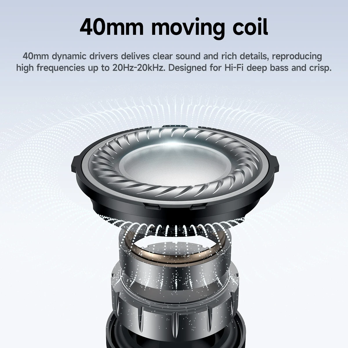 אוזניות Hoco אלחוטיות מסוג Over the Ear Bluetooth 5.4 לספורט עם מיקרופון לשיחות טלפון וקצות אוזניים מבד