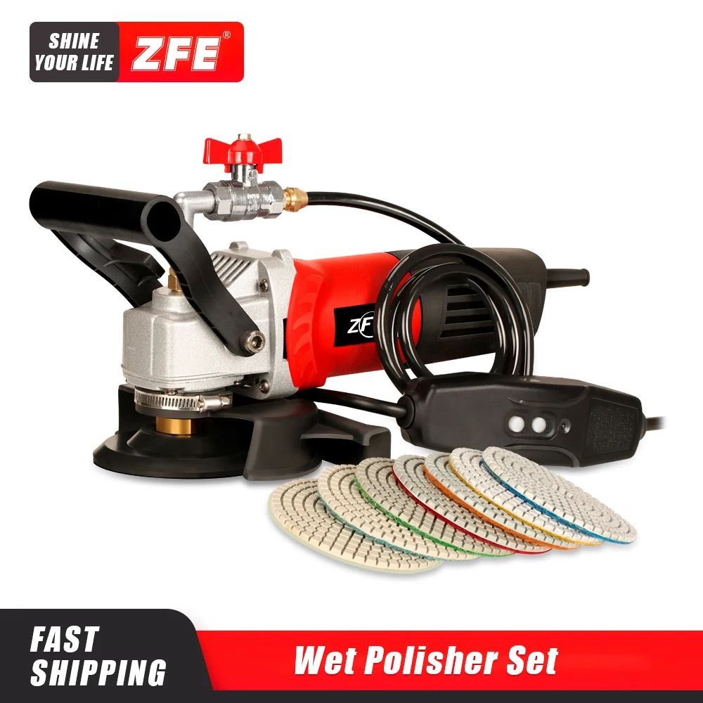 

ZFE 800W/110V Variable Speed 4'' Wet Polisher Grinder & Granite Diamond Polishing Machine For Granite/Marble/Concrete/Stones