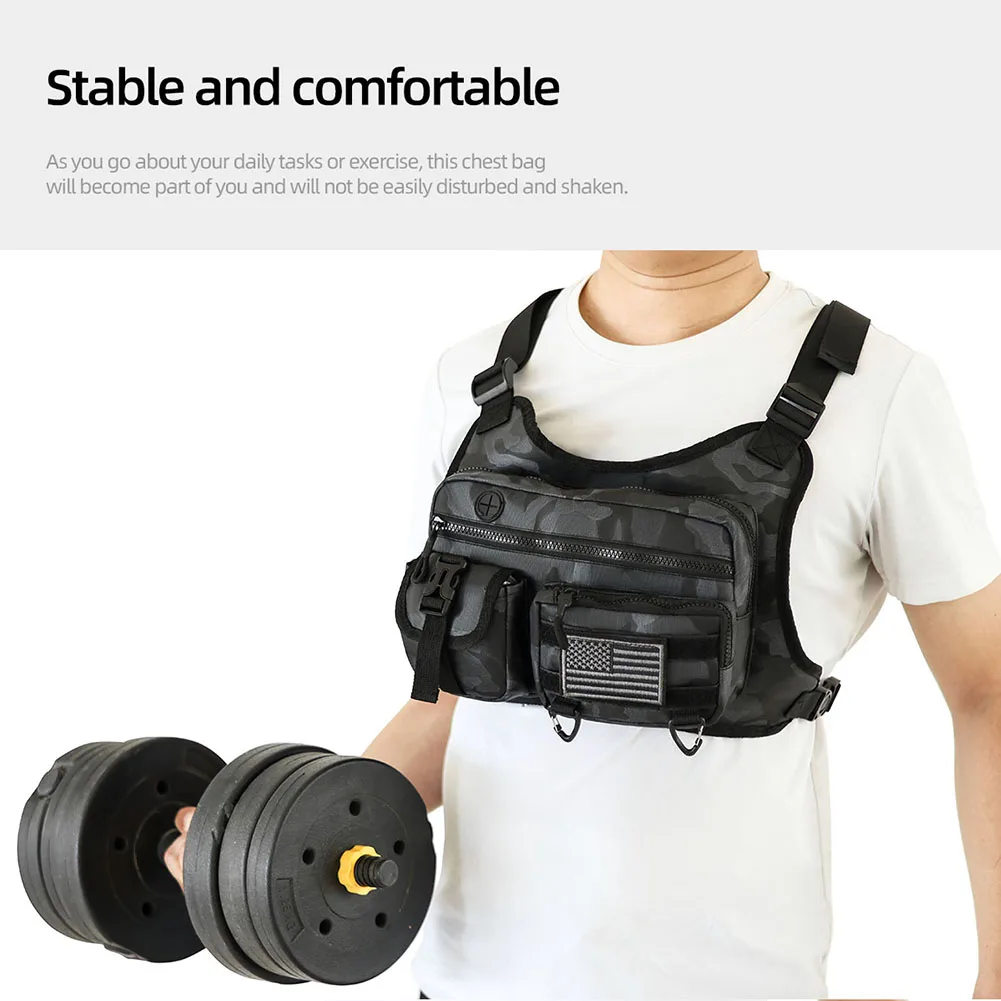 Sports Chest Bag Adjustable Strap Fashion Sport Backpack Large Capacity Streetwear Chest Bag for Running Travel 6