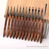 Nail Art Brush Triangular Spatula Drawing Painting Line Pen Liner Gradient Flat Round Metal French Manicure Tools 6