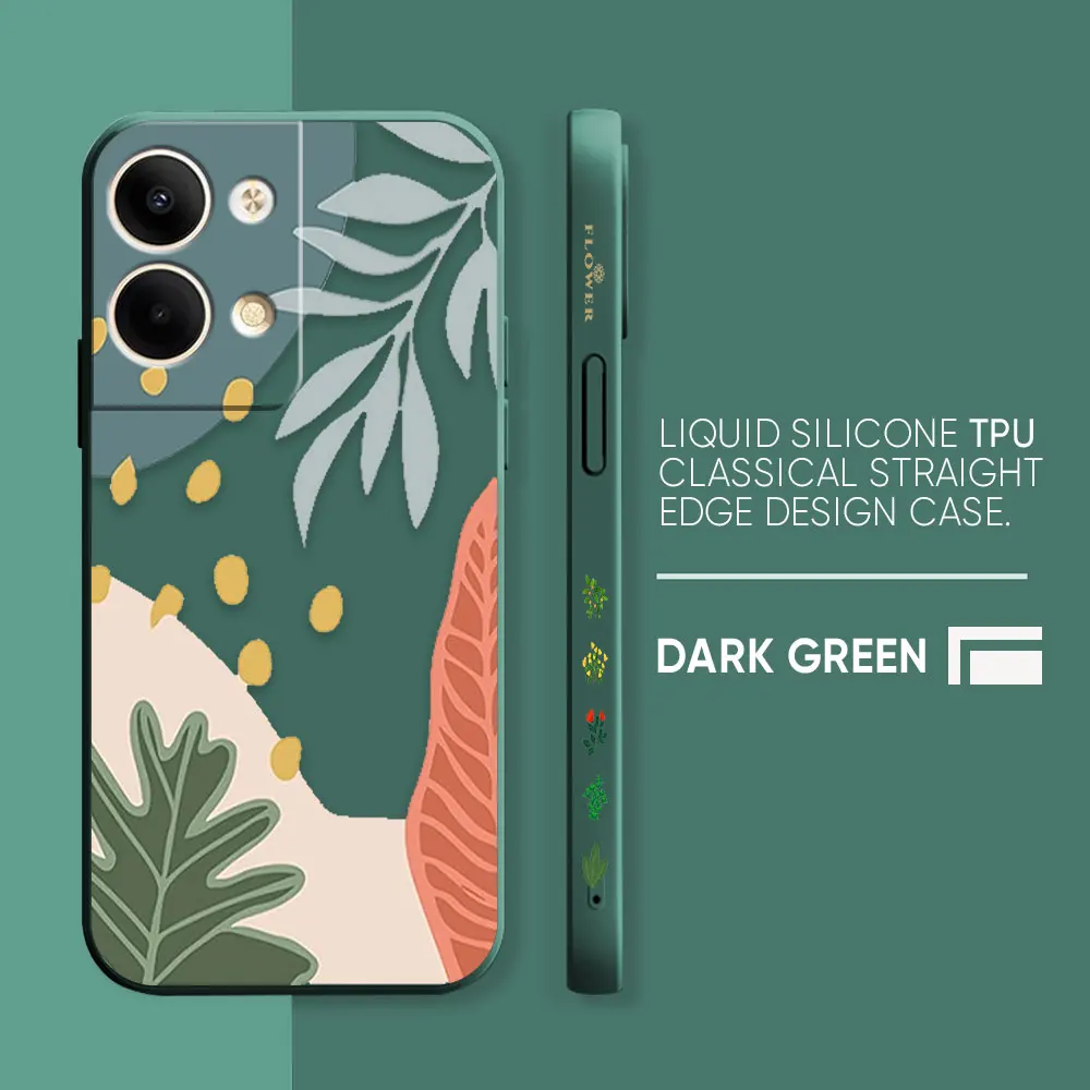 thumbnail image 1 of Case For OPPO RENO 8 7 9 6 7SE 5 4 4SE 4 3 4G 5G PRO PLUS Colour Simple Liquid Silicone Case Plants Leaf Art, 1 of 5