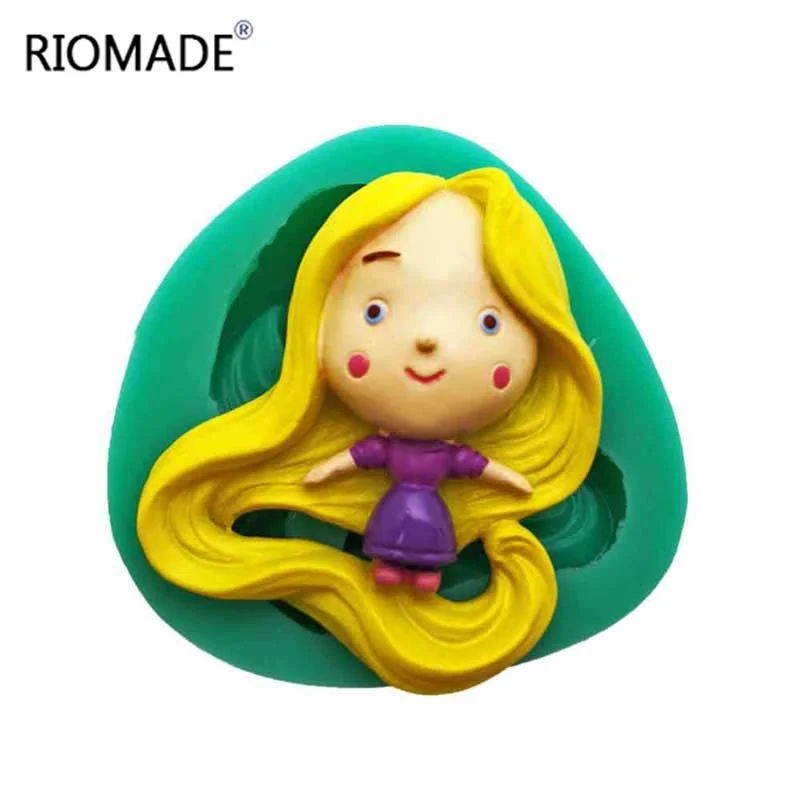 Cartoon-Mädchen Silikonform Fondant Kuchendekoration Prinzessin Schokolade Backen Polymer Clay Zuckerguss Werkzeuge Handgemachte Epoxidharz-Form – Detail 8