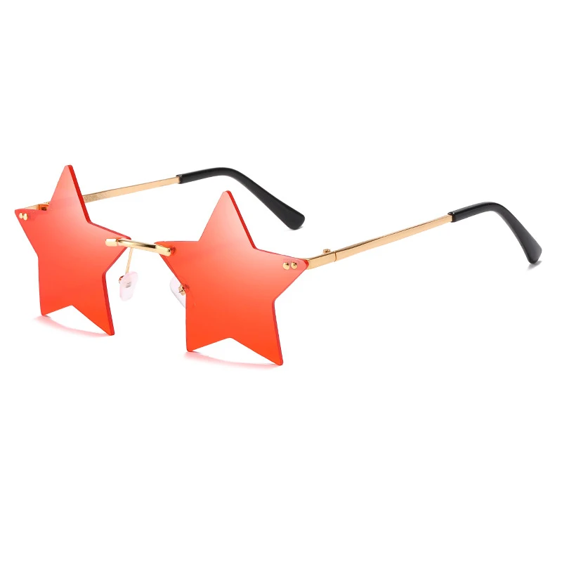 

Candy Pentagram Rimless Sunglasses For Men Women Outdoor Sports Summer Metal Sun Glasses Fashion Vintage Male Ladies Eyewear New