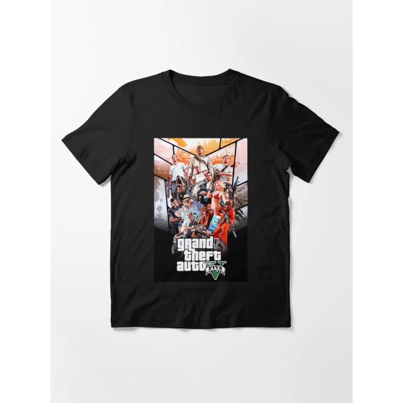 Grand Theft Auto V T Shirt Per Uomo Donna Gioco Gta 5 Abbigliamento Stampato Gta V Grand Theft Auto Manica Corta Maglietta Unica Adolescente
