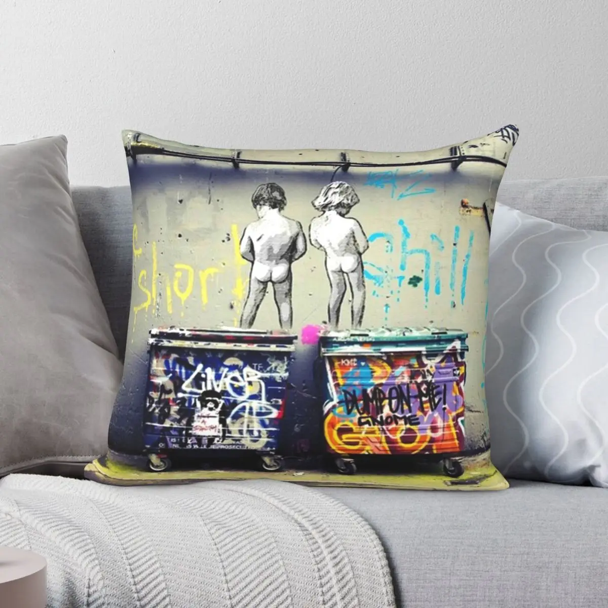 Bansky Chill The Duck Out квадратный чехол для подушки из полиэстера и льна с бархатным
