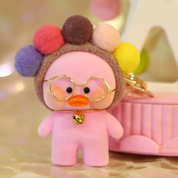 Kawaii lafanfan-子供用のアヒルのぬいぐるみキーホルダー,衣類