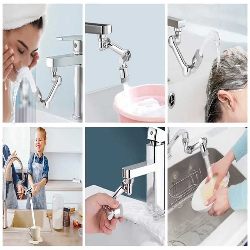 1 ABS Universal Rotating 1080 ° Faucet, Spray Nozzle, Washbasin Faucet, Kitchen Faucet, Extended Aerator Nozzle 5