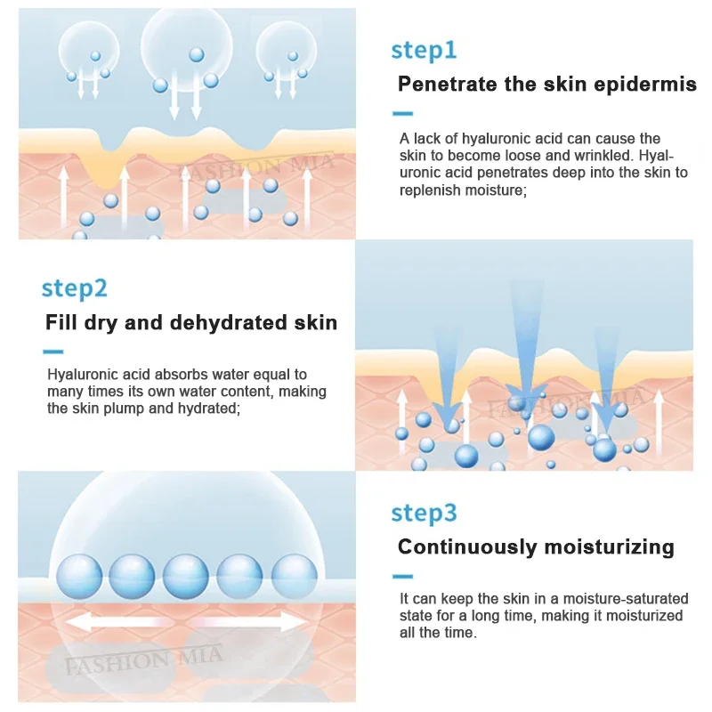 10ml Original Cross-linked HA Solution Ultrafine Molecules Hyaluronic Acid Ampoule Facial Moisturizing Anti Wrinkle Anti-aging
