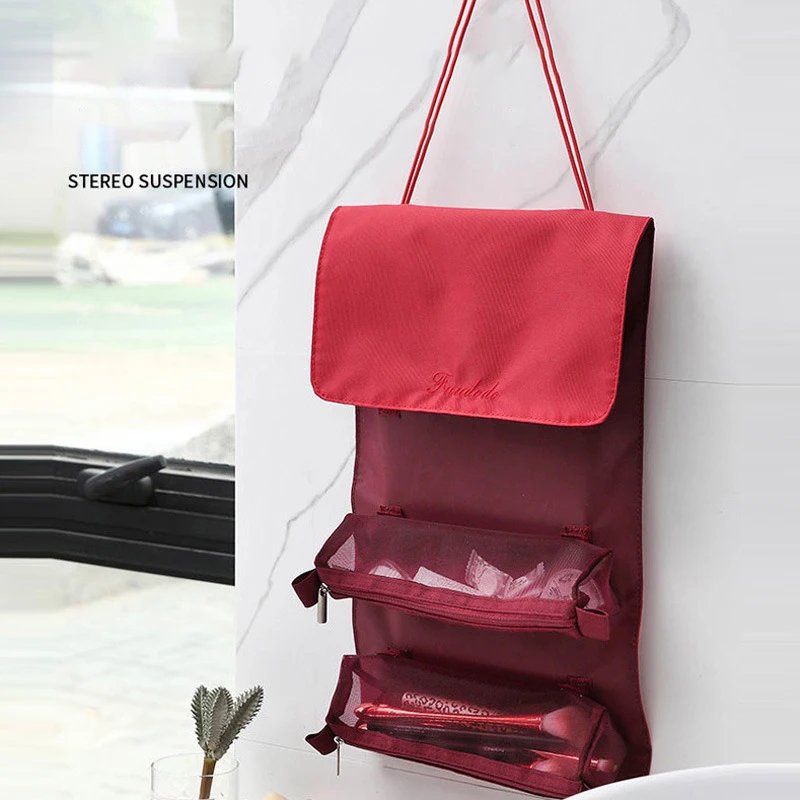 Makeup Bags Detachable 4Pcs in 1 Portable Cosmetic Bag Travel Folding Separable Toiletry Storage Bag Organizer Make Up Pouch New 5