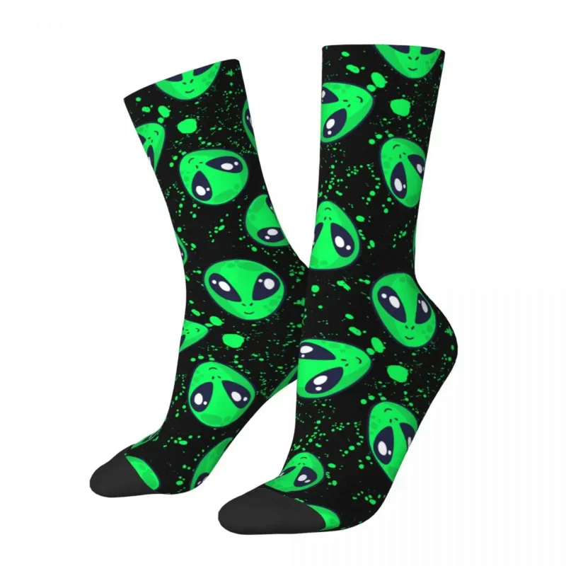 

All Seasons Hip-hop Women Men Green Alien Crew Socks Aliens Accessories Warm Socks Warm Best Gifts