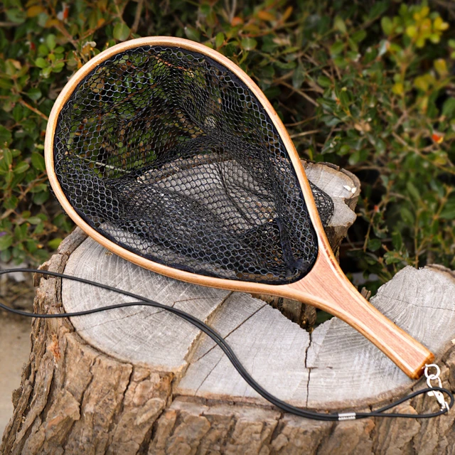 Fly Fishing Landing Net Portable Lightweight Rubber Net With Wooden Handle Fly  Fishing Gear Accessories - AliExpress