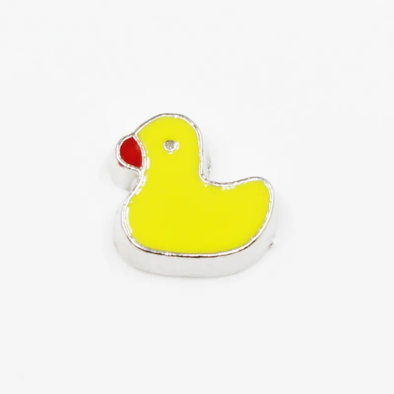 

Hot Selling 20pcs/Lot Yellow Duck Chick Floating Charms Living Glass Pendants Lockets Jewelry Accessory