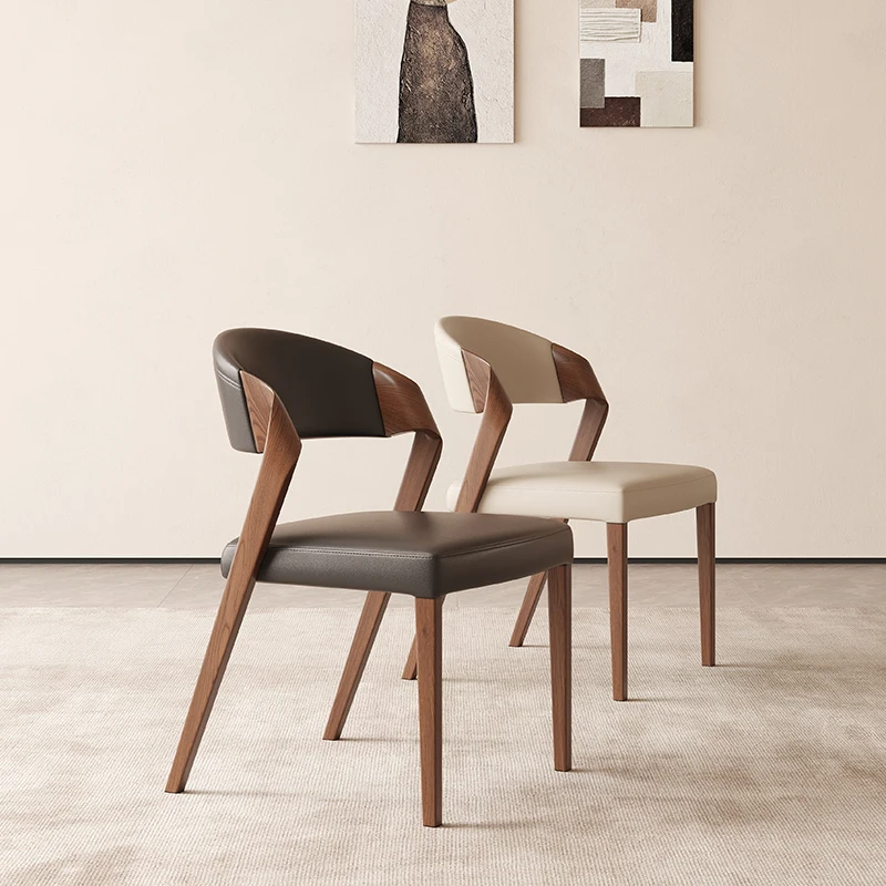 

Stackable Designer Dining Luxury Chairs Kitchen Outdoor Trendy Brown Dining Chairs European Beige Cadeiras De Jantar Furniture