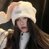 2024 New Fashion Rabbit Fur Y2k Beanies for Women Soft Warm Fluffy Angola Winter Hat Female Windproof Bonnet Hat Skullies Cap 6
