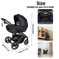 Poussette multifonctionnelle 3 en 1 pour bébé - Landau léger pour nouveau-né, poussette de voyage pliable pour mère et enfant, poussette convertible pour nourrisson avec berceau 4
