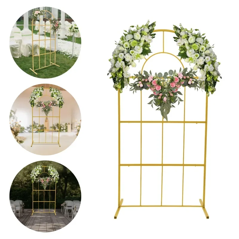 200x100cm Freistehender Hochzeitsbogen-Ständer, Eisenrahmen Rostfrei Blumenhalter Einfache Montage Leichtgewichtig für Hochzeit Geburtstag Dekoration – Detail 2