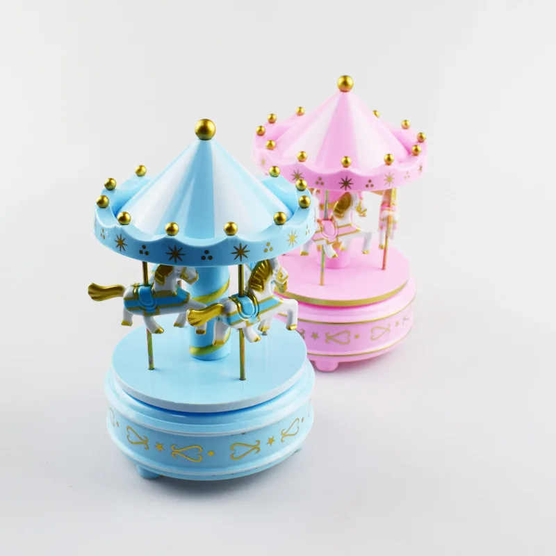 Merry-go-round Music Boxes Geometric Music Baby Room Decoration Gifts Unisex Christmas Horse Carousel Box Home Decor