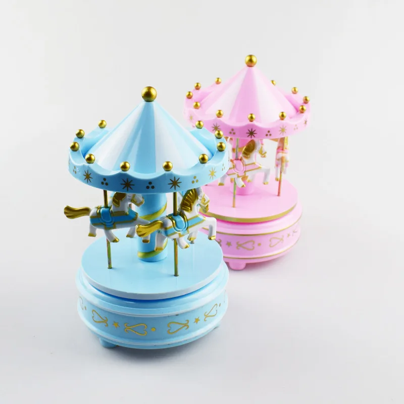 Merry-go-round Music Boxes Geometric Music Baby Room Decoration Unisex Christmas Horse Carousel Box Home Decor