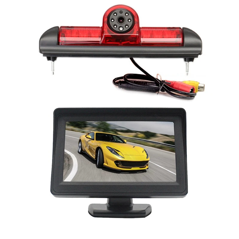 170 degree Rear View Camera Brake Light & 4.3Inch Monitor for FIAT Ducato CITROEN Jumper PEUGEOT Boxer 2006-2015