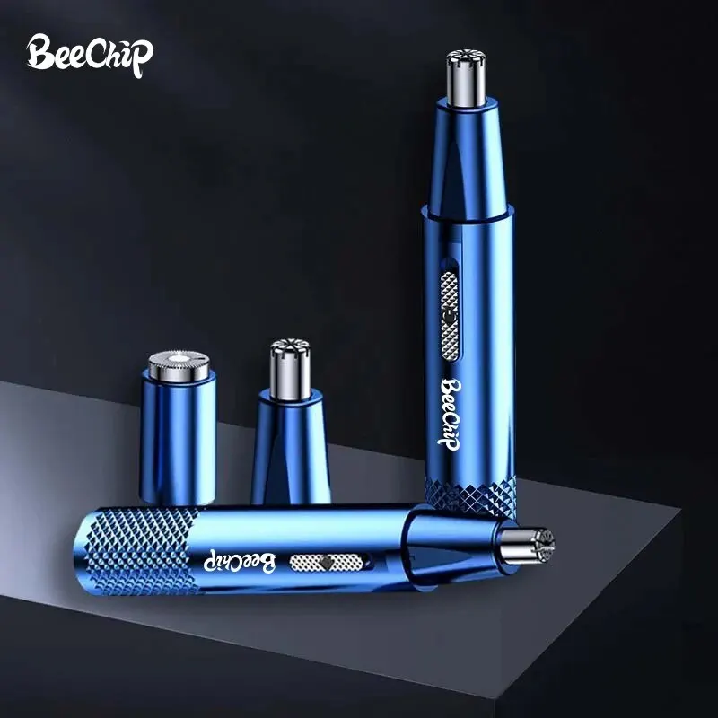  Black Blue And White Nose Hair Trimmer Metal Shaver Electric Shaver Hair Removal Products Trim Nose Hair Unisex 