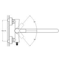 ก๊อกน้ําอ่างอาบน้ําห้องน้ําก๊อกน้ําชุดฝักบัวเดี่ยวติดผนัง Dual Spout ร้อนเย็นวาล์วผสมหัวฉีดแตะห้องน้ํา 5
