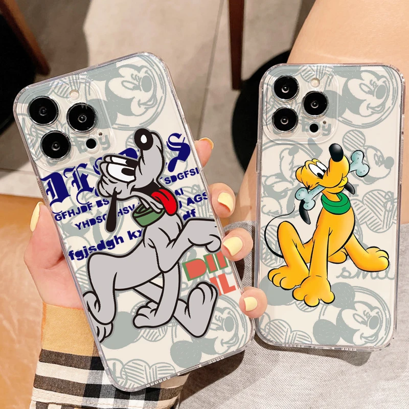 Disney Mickey Dog Pluto Per Apple Iphone 15 14 13 12 11 Se Xs Xr X Mini Plus Pro Max Cover Trasparente Per Telefono