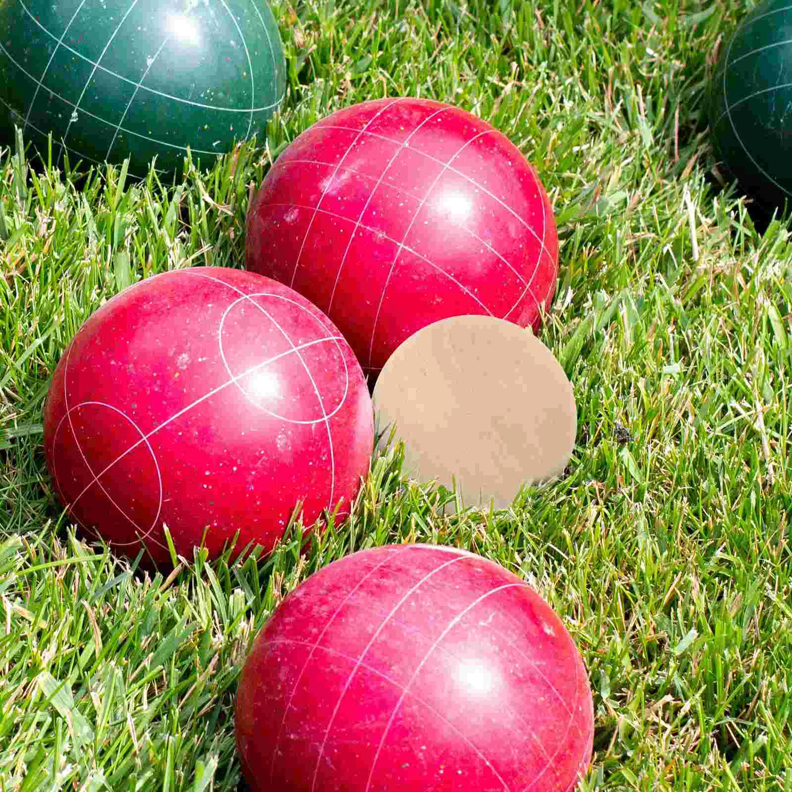 4 Pcs Croquet Outdoor Sports Balls Portable Bocce Kids Wood Wooden Rolling Recreational Children