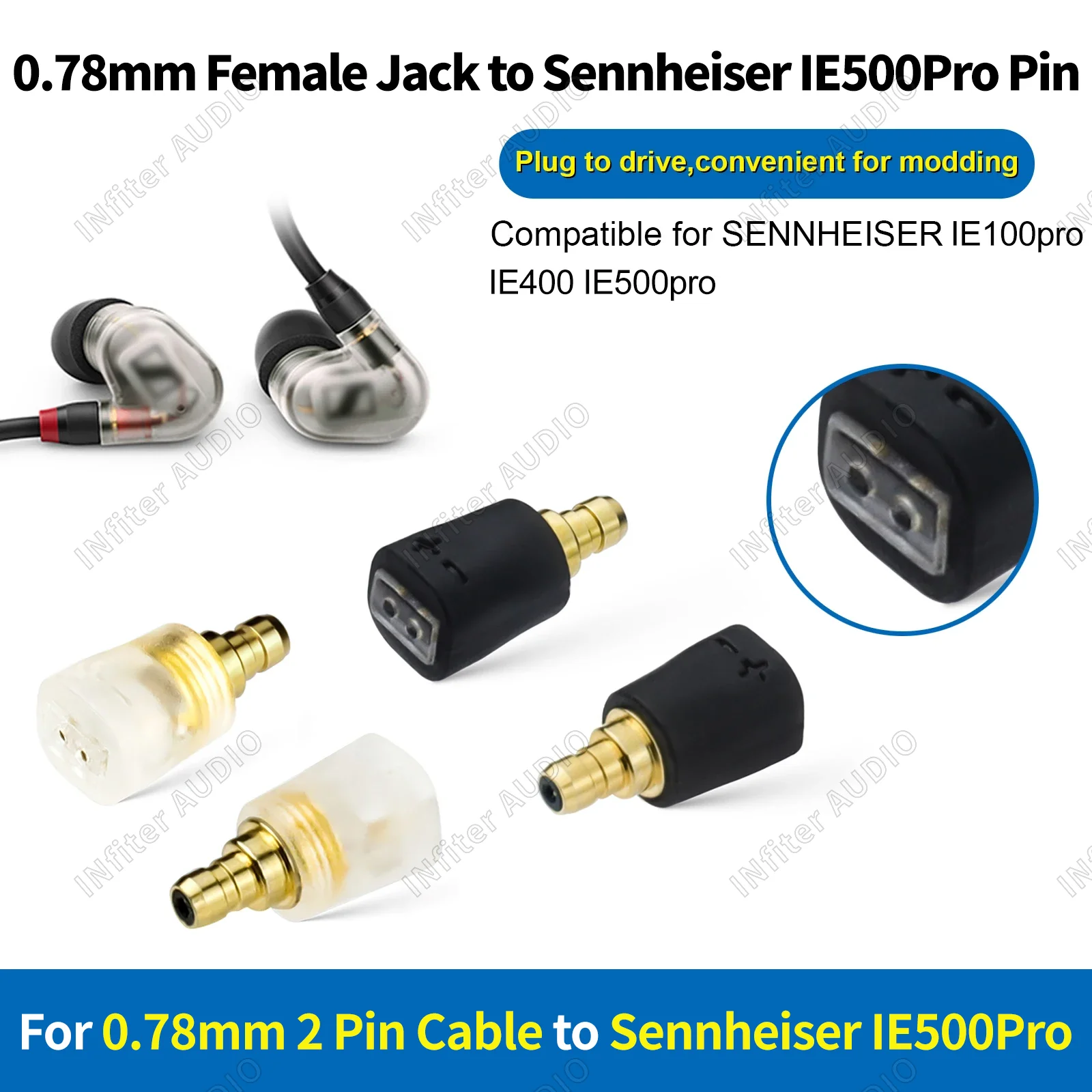 Ie500pro、mmcx ie500 pro、ie500proから0.78mm、ie100pro、ipx100用の