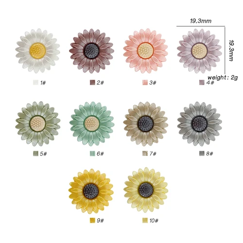 데이지 실리콘 비즈 20mm 오팔 실리콘 젖니 장난감, BPA 무료 쥬얼리 제작, DIY 젖꼭지 체인 클립, 아기 액세서리, 10 개 4