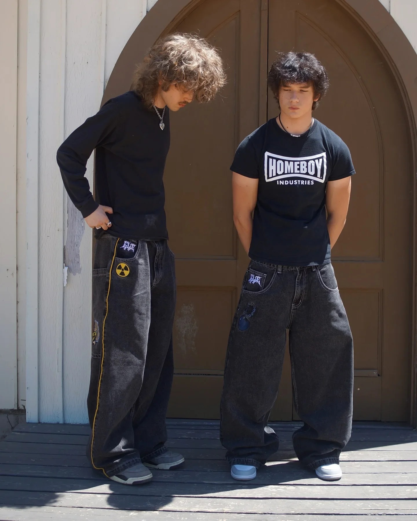 Y2K Goth Men Women Fashion Hip Hop Wide-leg Jeans Retro American High Street Embroidered Jeans Black Baggy Patchwork Denim Pants 6
