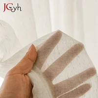 Japan Style Flax Linen Look Tulle Sheer Curtains for Living Room Windows Transparent Voile Curtain for Kitchen Rideaux Customize 5