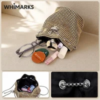 Sac seau en diamant WHIMARKS, sac à bandoulière pour femme, pochette en diamant, sac de luxe, sacs de créateurs, sacs à main de soirée 6