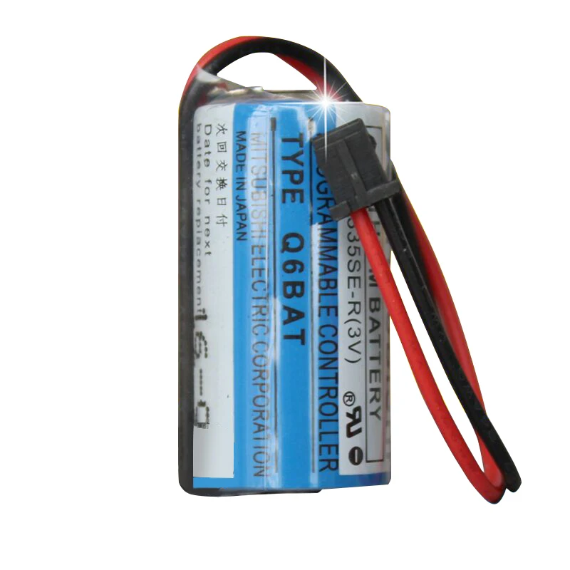 3V 1800mAh Q6BAT CR17335 ER2/3A PLC Lithium Battery With Plug For Mitsubishi Backup Power CR17335SE-R Industrial Battery 1Pcs
