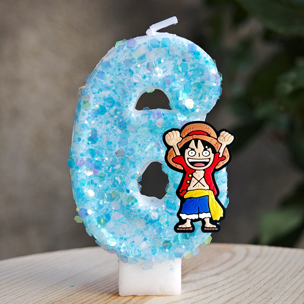Cartoon One Piece Thema Luffy Kerze Nummer 0-9 Geburtstagstortenkerzen Dekorationen Geburtstagsparty Tortendekoration Babyparty Geschenk – Detail 28