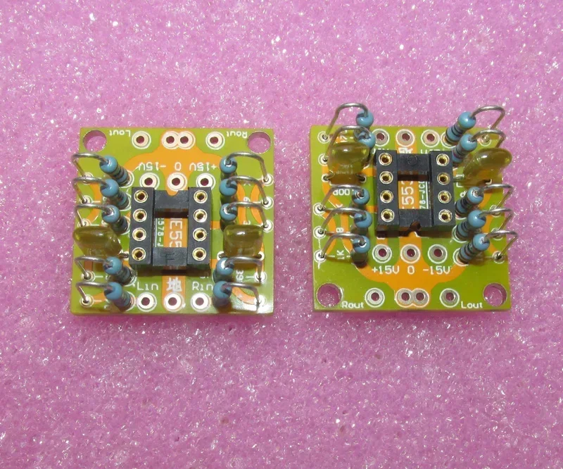 Dual OP Amp Board Preamp DC Amplification PCB DC Pre-Amp Amplifier Empty Board Module for NE5532 OPA2134 OPA2604 AD826