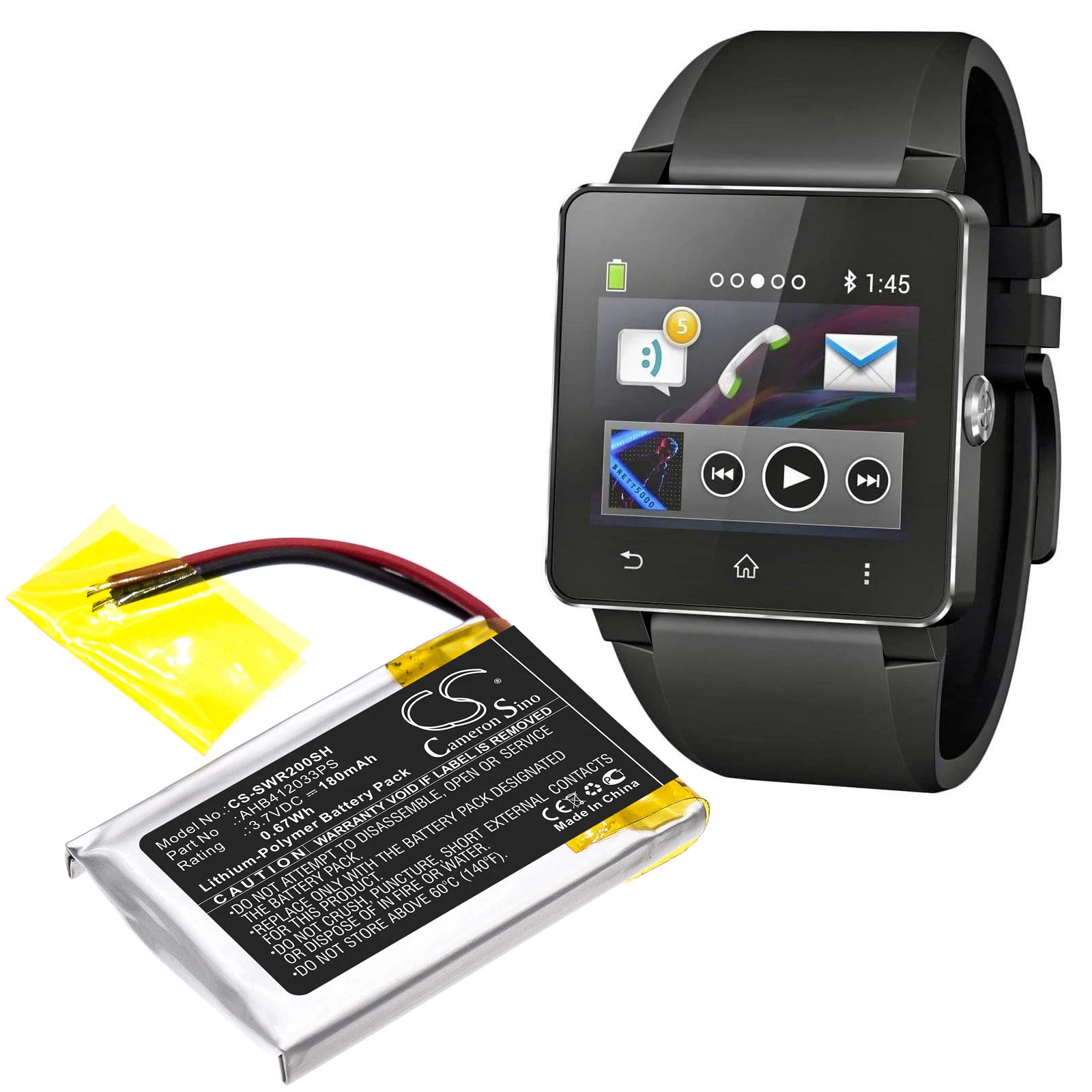 Batteria Cameron Sino 180Mah Per Sony Smartwatch 2 Sw2 Muslimate