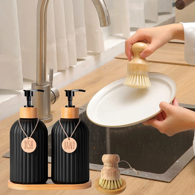 Set Dispenser di sapone piatto da cucina bottiglia di sapone bagno Shampoo  e balsamo Dispenser contenitore liquido da appoggio per la decorazione  domestica - AliExpress