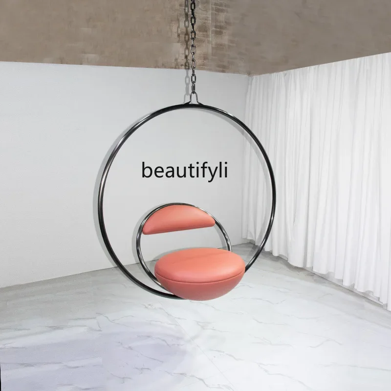 

Single Rocking Chair Sofa Swing Indoor Balcony Hanging Basket Leisure Leather Glider Bedroom Chair