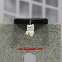 Adorable Animal - Themed Phone Dust Plug Charms - Cat, Frog, and Bear Decorations (Case for iphone5 - 14)