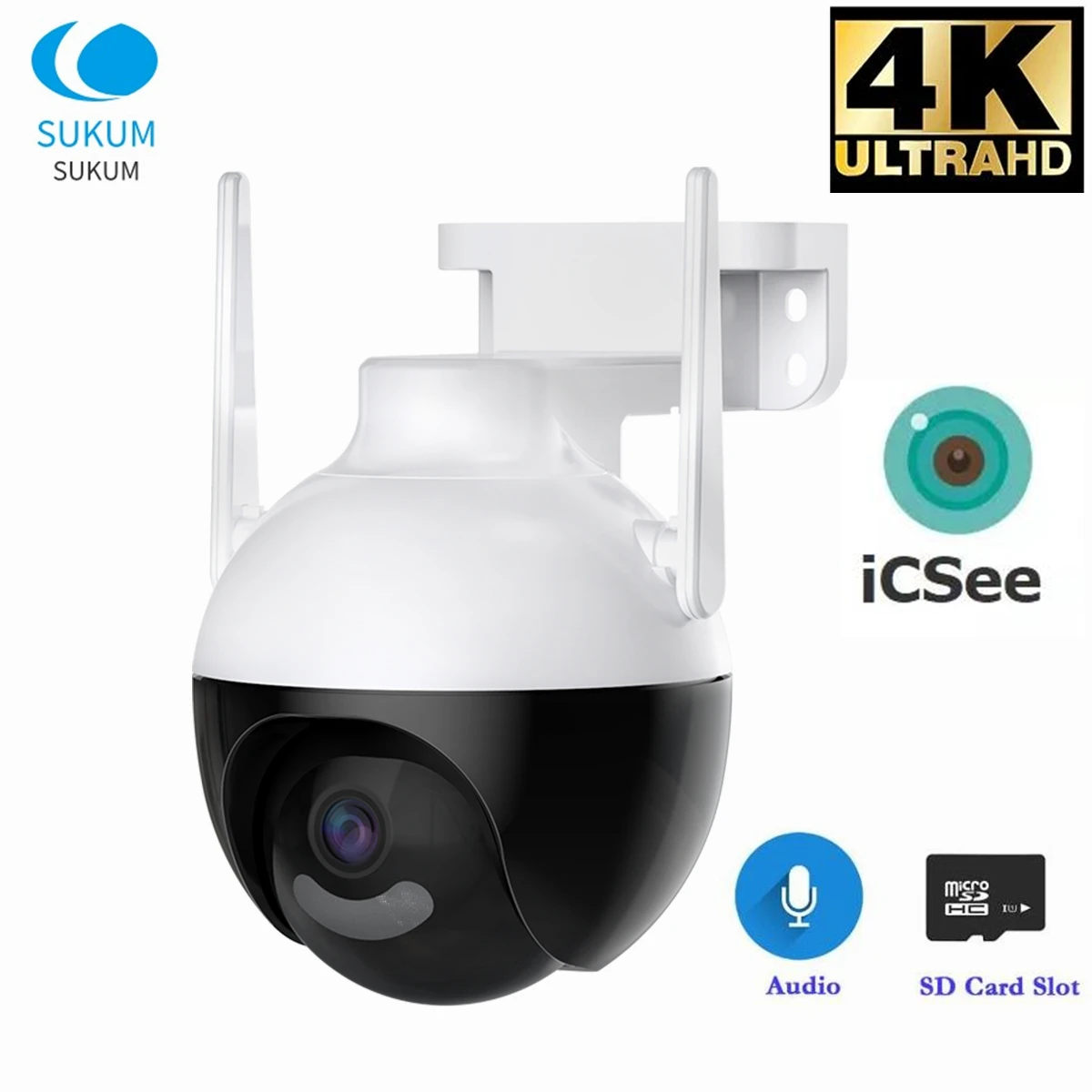 

8MP ICSee WIFI IP Camera Outdoor Two Ways Audio Auto Tracking Security Protection Waterproof Wireless CCTV Camera Speed Dome