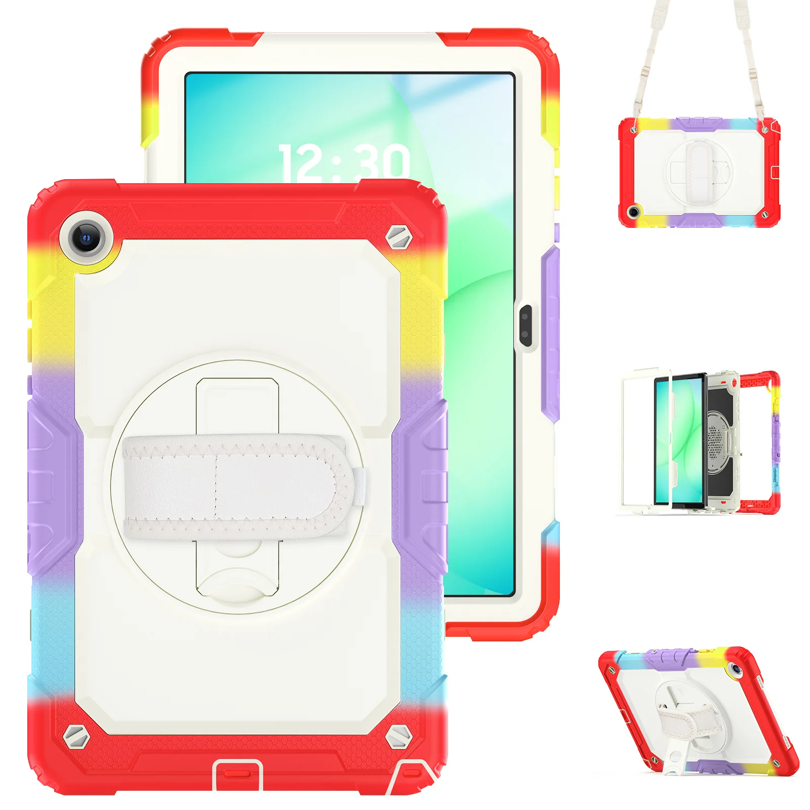 Durable Shockproof Tablet Case with Hand & Shoulder Straps - Kids Safe Cover