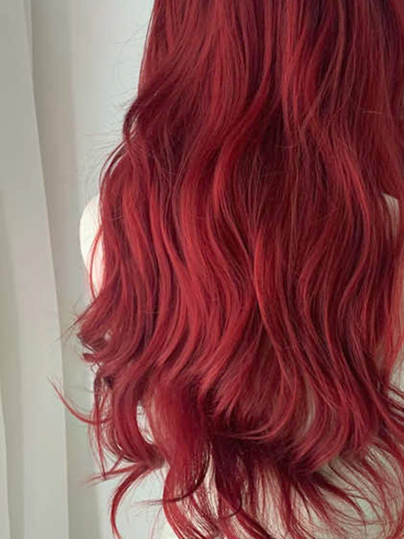 Red Synthetic Wavy Wig for Daily Cosplay Party