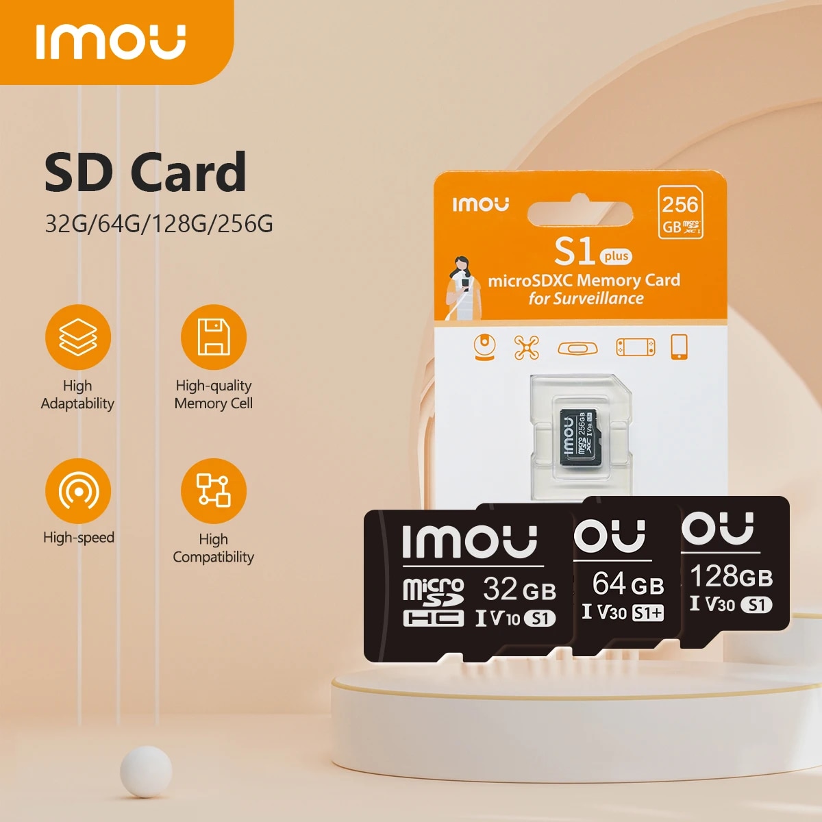  IMOU SD Card High-speed 32G 64G High Adaptability128G 256G High Compatibility Exclusive MicroSDXC Card for Surveillance 