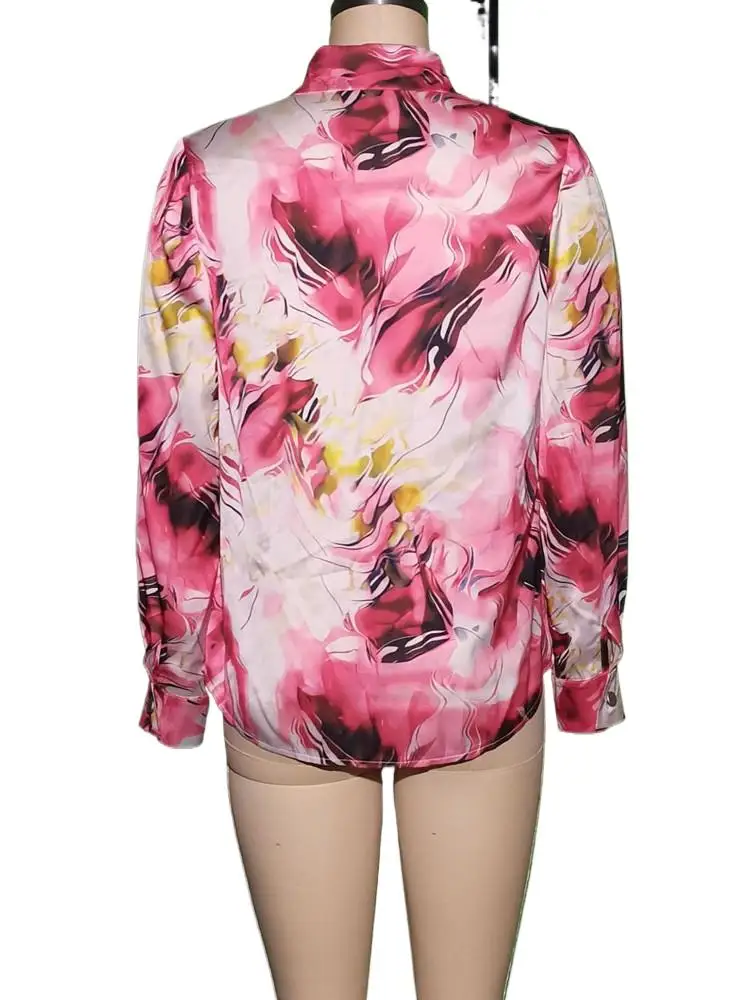 Floral Print Long Sleeve Blouse for Women